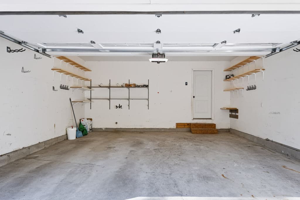 Inside the two-car garage